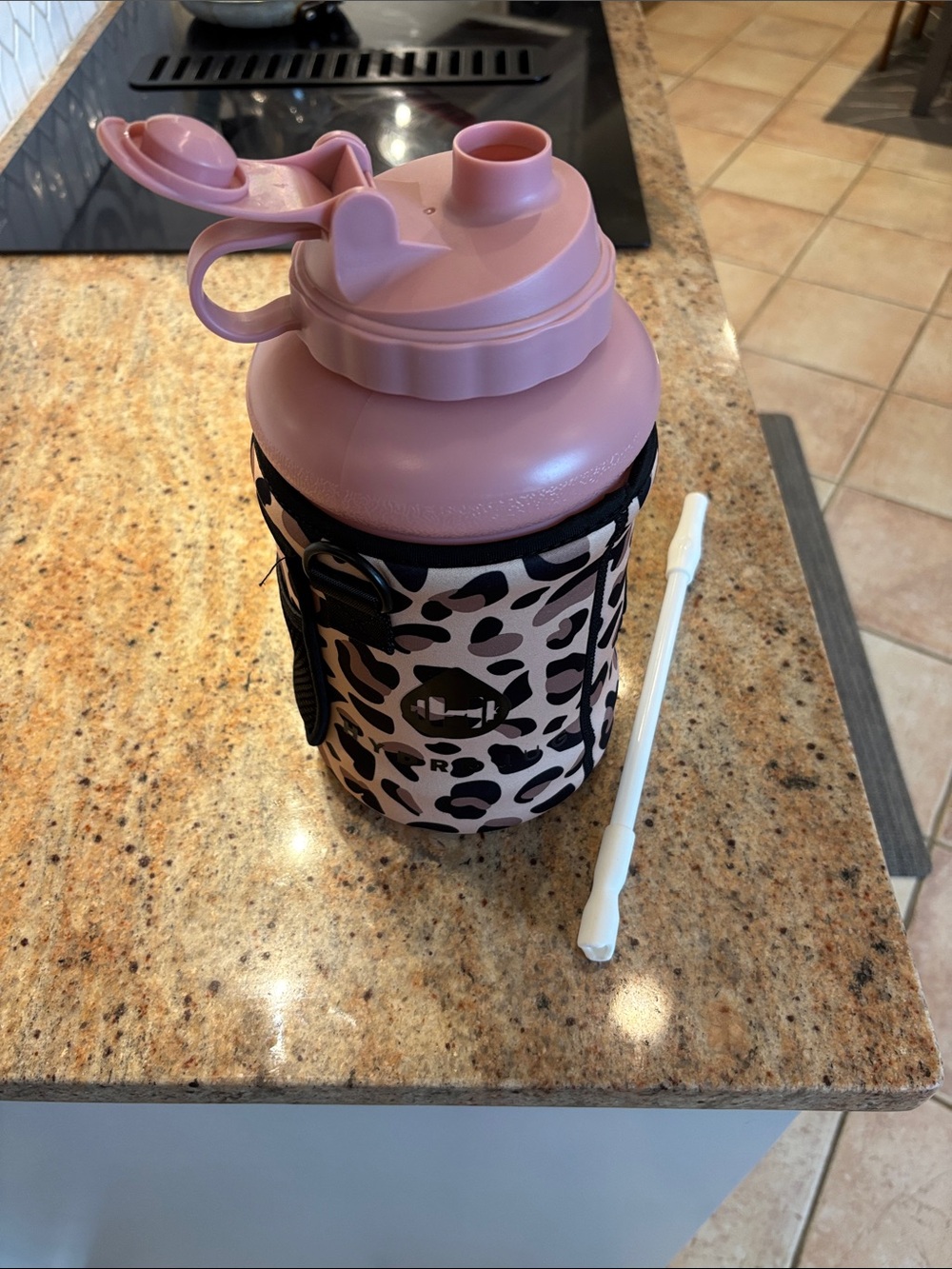 HydroJug Leopard Neoprene Bottle Holder with Pink Bottle